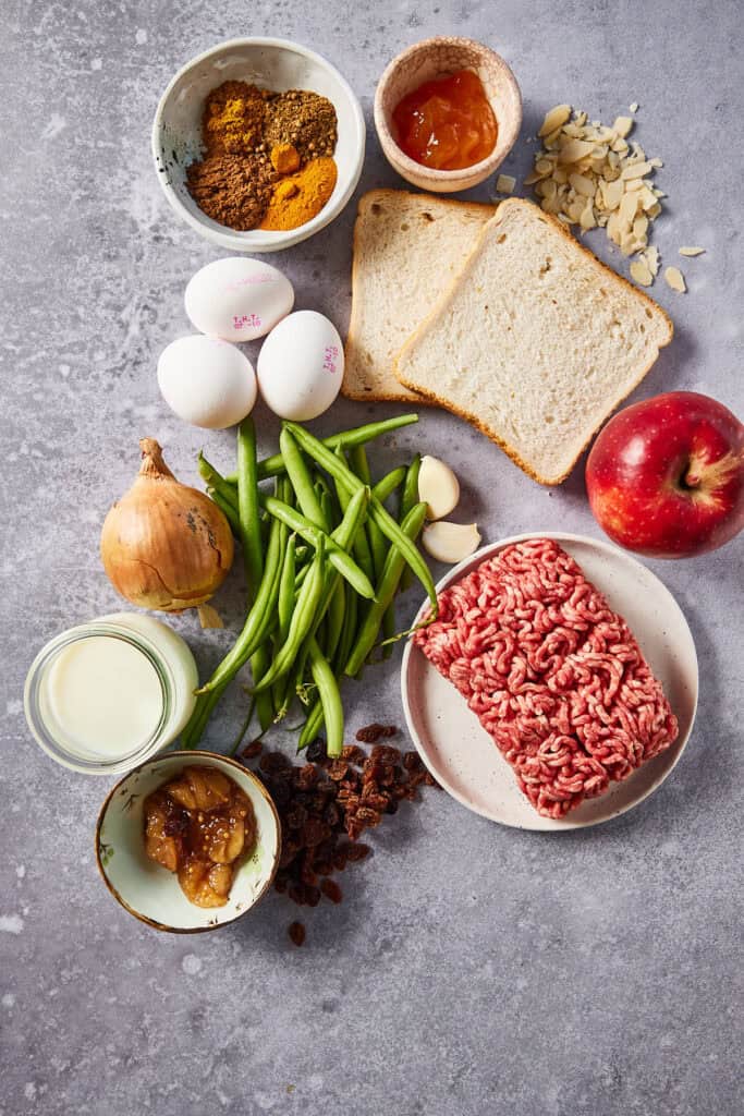 Ingredienten voor bobotie
