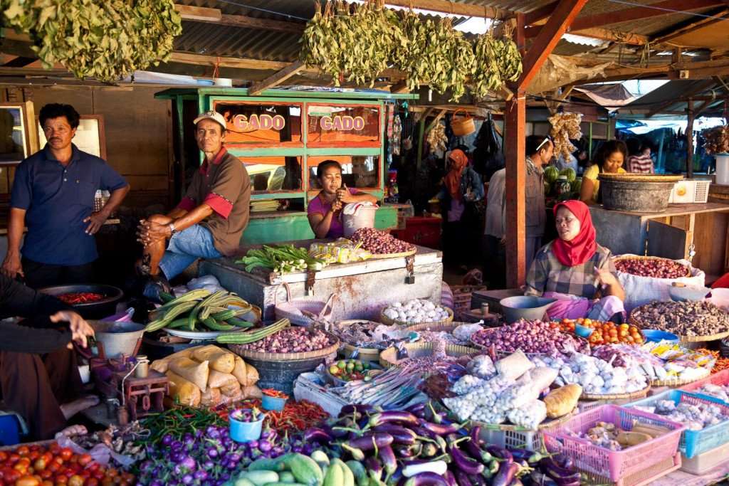 Op de markt in Indonesië