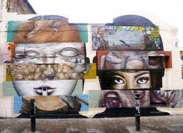 Hanbury Street Brick Lane graffiti street art London Bom.K and Liliwen
