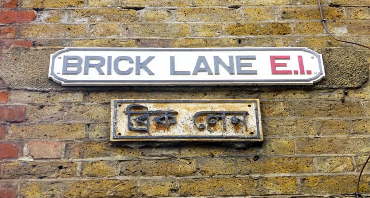 straatnaam Brick Lane London Bengaals 1